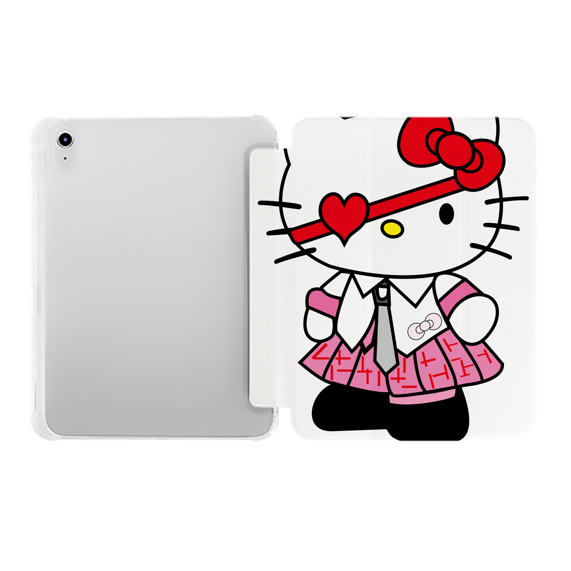 （画像用） Hello Kitty ハローキティ IPad ケース ペン収納付き 三つ折りスタンド PUレザー×シリコン 対応機種9.5/10.5/10.9インチ